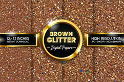 Brown Glitter Digital Papers - 04 variations Product Image 1