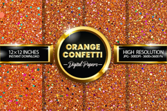 Orange Confetti Digital Papers - 04 variations Product Image 1