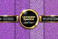 Lavender Sparkle Digital Papers - 04 variations Product Image 1
