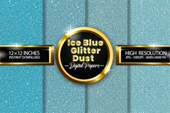 Ice Blue Glitter Dust Digital Papers - 04 variations Product Image 1