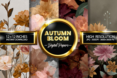 Autumn Bloom Digital Papers - 04 variations Product Image 1