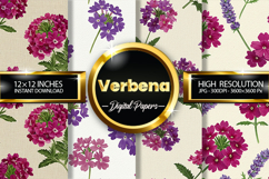 Verbena Flower Digital Papers - 04 Variations Product Image 1