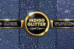 Indigo glitter Digital Papers - 04 variations Product Image 1