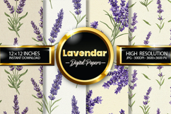 Lavender Flower Digital Papers - 04 Variations Product Image 1