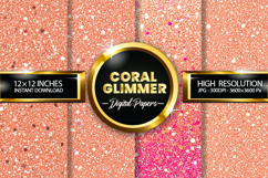 Coral Glimmer Digital Papers - 04 variations Product Image 1