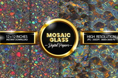 Mosaic Glass Digital Papers - 04 Variations Product Image 1