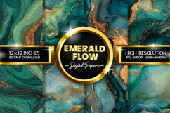 Emerald Flow Digital Papers - 04 Variations Product Image 1