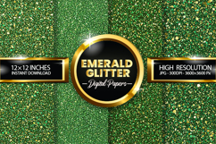 Emerald Glitter Digital Papers - 04 variations Product Image 1