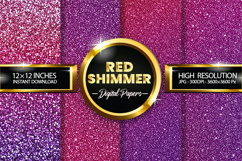 Red Shimmer Digital Papers - 04 variations Product Image 1