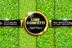 Lime Confetti Digital Papers - 04 variations Product Image 1