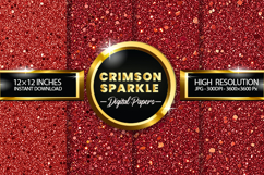 Crimson Sparkle Digital Papers - 04 variations Product Image 1