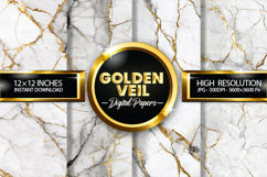 Golden Veil Digital Papers - 04 variations Product Image 1