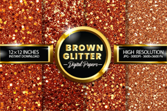 Brown Glitter Digital Papers - 04 variations Product Image 1