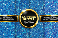 Sapphire Glitter Digital Papers - 04 variations Product Image 1