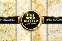 Fine Gold Glitter Digital Papers - 04 variations Product Image 1