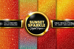 Sunset Sparkle Digital Papers - 04 variations Product Image 1