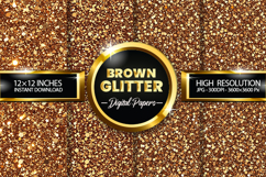 Brown Glitter Digital Papers - 04 variations Product Image 1