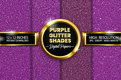 Purpe Glitter Shades Digital Papers - 04 variations Product Image 1