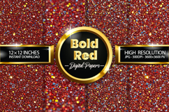 Bold Red Glitter Digital Papers - 04 Variations Product Image 1
