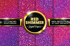 Red Shimmer Digital Papers - 04 variations Product Image 1