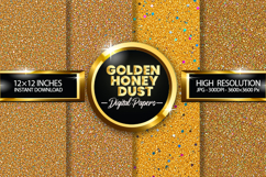Golden Honey Dust Digital Papers - 04 variations Product Image 1