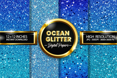 Ocean Glitter Digital Papers - 04 variations Product Image 1