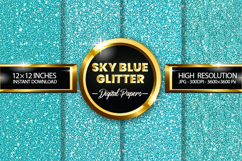 Sky Blue Glitter Digital Papers - 04 variatio Product Image 1