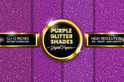 Purpe Glitter Shades Digital Papers - 04 variations Product Image 1