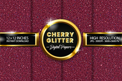 Cherry Glitter Digital Papers - 04 variations Product Image 1