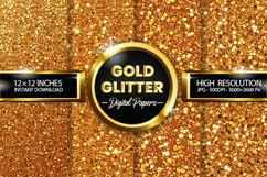 Gold Glitter Digital Papers - 04 variations Product Image 1