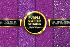 Purpe Glitter Shades Digital Papers - 04 variations Product Image 1