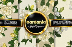 Gardenia Flower Digital Papers - 04 Variations Product Image 1