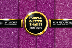 Purpe Glitter Shades Digital Papers - 04 variations Product Image 1