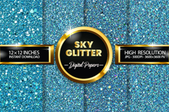 Sky Glitter Digital Papers - 04 variations Product Image 1