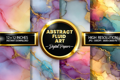 Abstract Fluid Art Digital Papers - 04 Variations Product Image 1