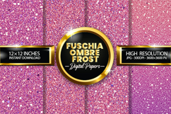 Fuschia Ombre Frost Digital Papers - 04 variations Product Image 1