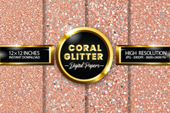 Coral Glitter Digital Papers - 04 variations Product Image 1