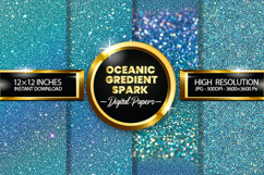 Oceanic Gredient Spark Digital Papers - 04 variations Product Image 1