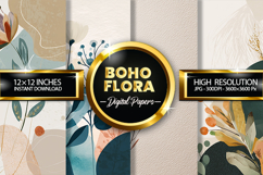 Boho Flora Digital Papers - 04 variations Product Image 1