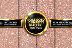 Rose Gold Confetti Glitter Digital Papers - 04 variations Product Image 1