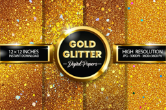 Gold Glitter Digital Papers - 04 variations Product Image 1