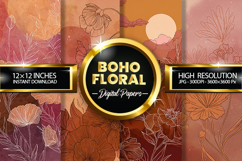 Boho Flora Digital Papers - 04 variations Product Image 1