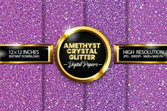 Amethyst Crystal Glitter Digital Papers - 04 variations Product Image 1