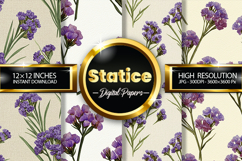 Statice Flower Digital Papers - 04 Variations Product Image 1