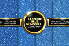 Sapphire Blue Stardust Digital Papers - 04 variations Product Image 1