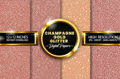Champagne Gold Glitter Digital Papers - 04 variations Product Image 1