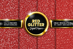 Red Gliter Digital Papers - 04 variations Product Image 1