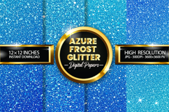 Azure Frost Glitter Digital Papers - 04 variations Product Image 1