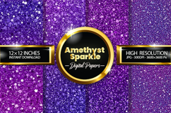 Amethyst Sparkle Digital Papers - 04 variations Product Image 1
