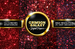 Crimson Galaxy Digital Papers - 04 variations Product Image 1